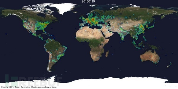 Team Cymru的“网络恶意活动地图”