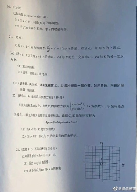 2020高考数学真题答案公布 2020高考数学理科/文科全国卷一卷二卷三