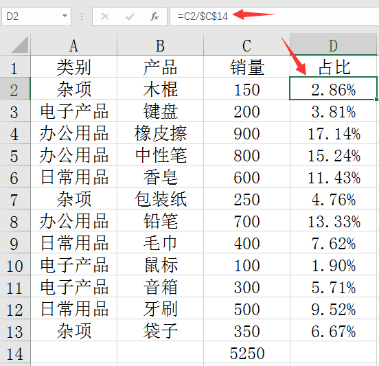 Excel数据百分比计算技巧，简单函数解决日常难题，告别加班走起