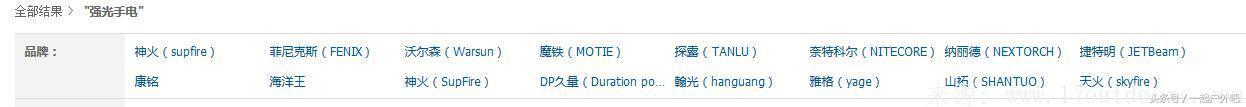 强光手电品牌大排行，你知道几个？