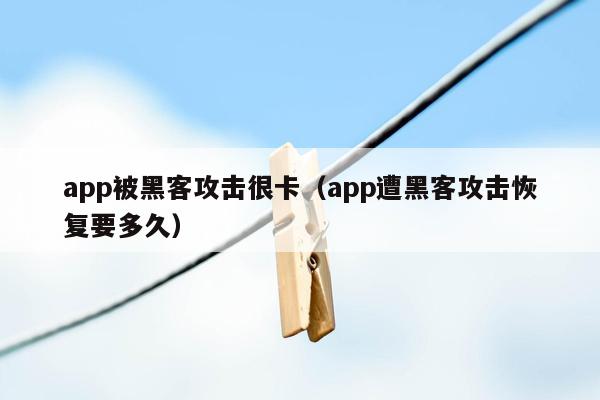 app被黑客攻击很卡（app遭黑客攻击恢复要多久）