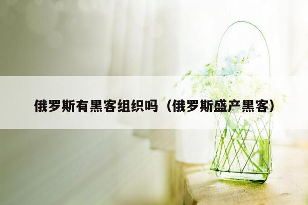 俄罗斯有黑客组织吗（俄罗斯盛产黑客）