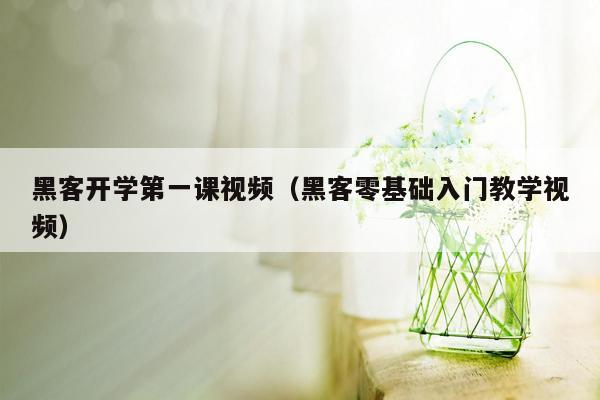 黑客开学第一课视频（黑客零基础入门教学视频）