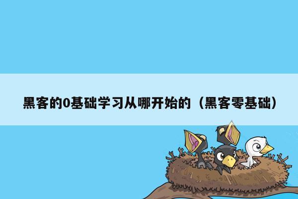 黑客的0基础学习从哪开始的（黑客零基础）