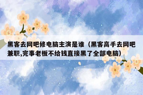 黑客去网吧修电脑主演是谁（黑客高手去网吧兼职,完事老板不给钱直接黑了全部电脑）