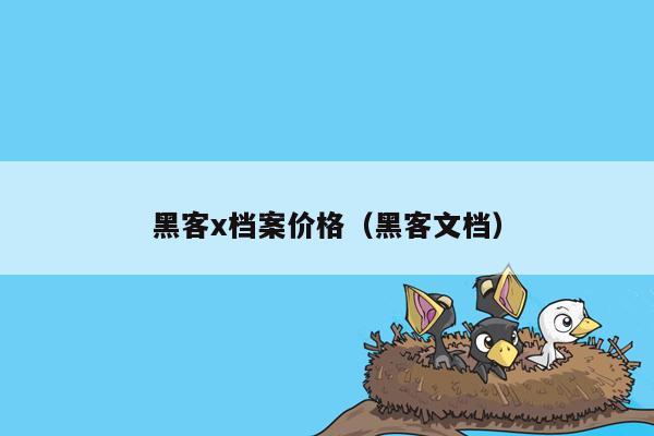 黑客x档案价格（黑客文档）